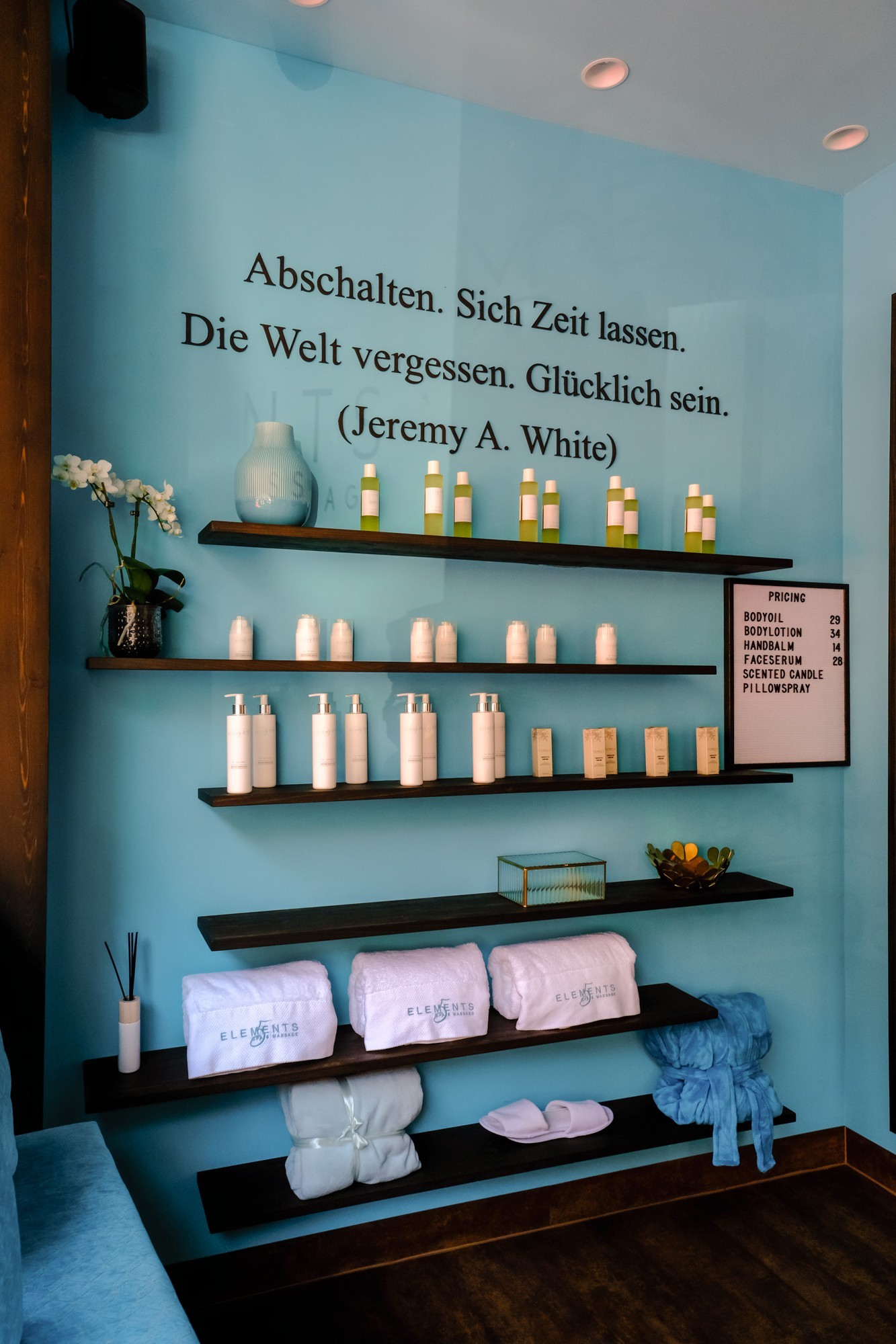 Ladenbau München - Projekt 5elements - Massage & Spa